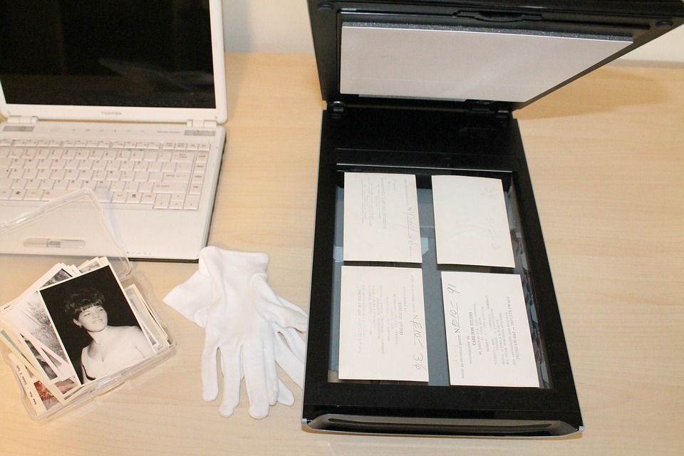 scanner next to laptop